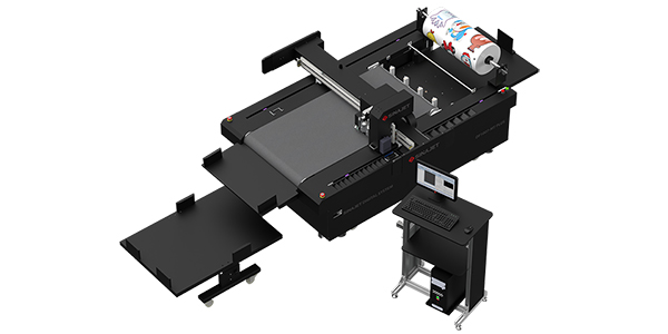 ماكينة قص رقمية مع طلاء ورنيش موضعي بأشعة UV